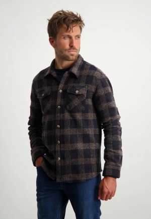 Geruit overshirt 5986 donkerblau