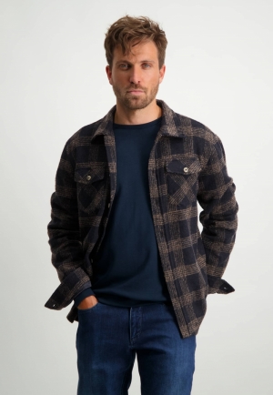 Geruit overshirt 5986 donkerblau