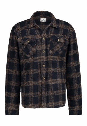 Geruit overshirt 5986 donkerblau