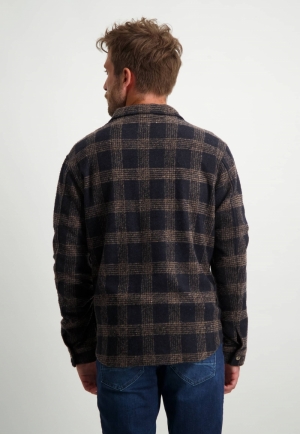 Geruit overshirt 5986 donkerblau