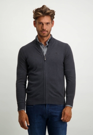 Cardigan uni - verborgen rits 9800 donkerantr