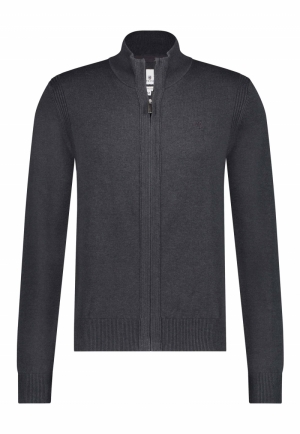 Cardigan uni - verborgen rits 9800 donkerantr