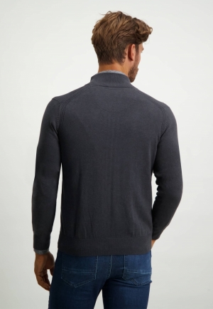 Cardigan uni - verborgen rits 9800 donkerantr