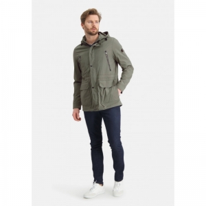 Lichte outdoor jas met kap 3700 mosgroen