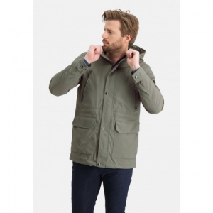 Lichte outdoor jas met kap 3700 mosgroen