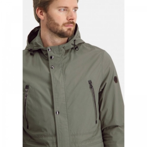 Lichte outdoor jas met kap 3700 mosgroen