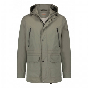 Lichte outdoor jas met kap 3700 mosgroen