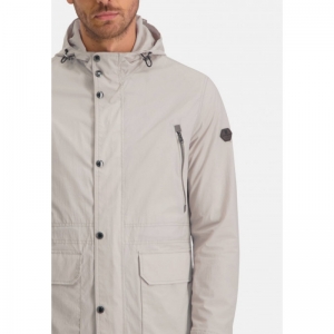 Lichte outdoor jas met kap 9100 lichtgrijs