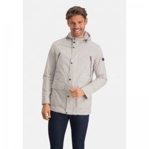 Lichte outdoor jas met kap 9100 lichtgrijs