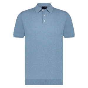 KOBE flat knit polo 267 Dark denim
