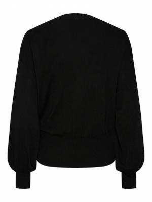 YASASSI LS WRAP KNIT CARDIGAN 190939 Black