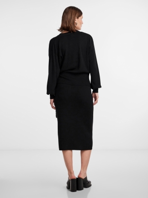YASASSI LS WRAP KNIT CARDIGAN 190939 Black