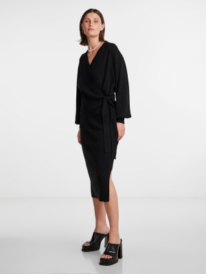 YASASSI LS WRAP KNIT CARDIGAN 190939 Black