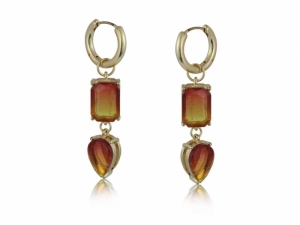 Emily Two Tone Stone Dangle red