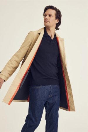 Otis trench met oranje details 1100 BEIGE