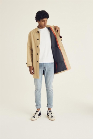 Otis trench met oranje details 1100 BEIGE