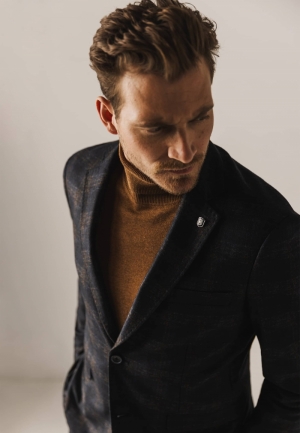 Geruite blazer 5984 camel