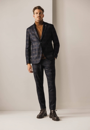 Geruite blazer 5984 camel