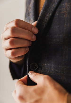 Geruite blazer 5984 camel