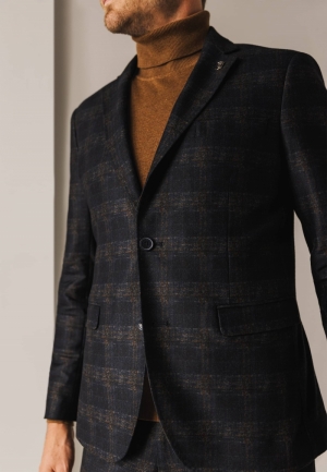 Geruite blazer 5984 camel