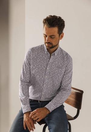 Geometrische print 1148 wit kersro