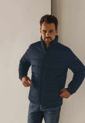 Doorstikte jas micro-structuur 5900 donkerblau