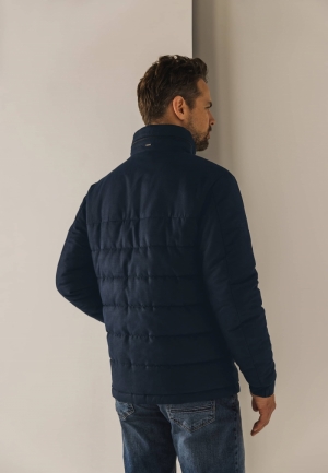 Doorstikte jas micro-structuur 5900 donkerblau