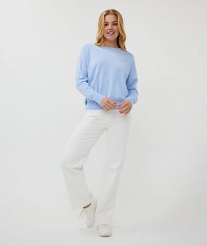 Sweater oversized basic knit skye blue