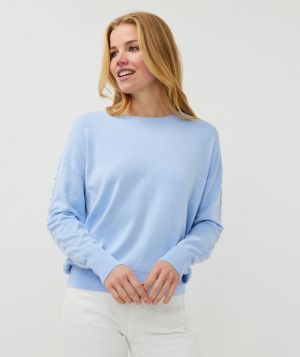 Sweater oversized basic knit skye blue