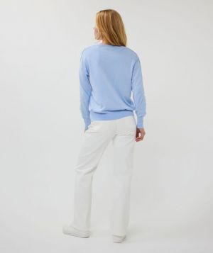 Sweater oversized basic knit skye blue