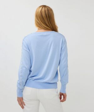 Sweater oversized basic knit skye blue