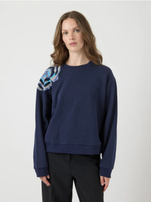 YASBLUGA LS EMBELLISHED SWEAT 190953001 Navy