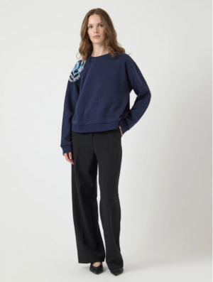YASBLUGA LS EMBELLISHED SWEAT 190953001 Navy
