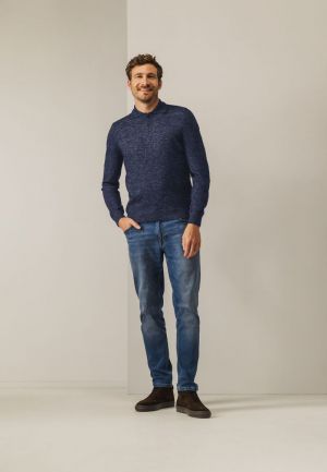 Polokraag met knoopsluiting 5957 donkerblau
