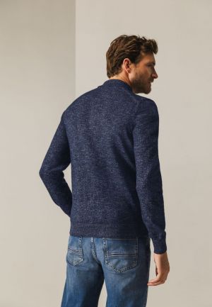 Polokraag met knoopsluiting 5957 donkerblau