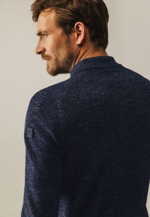 Polokraag met knoopsluiting 5957 donkerblau