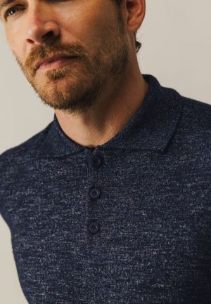 Polokraag met knoopsluiting 5957 donkerblau