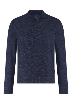 Polokraag met knoopsluiting 5957 donkerblau