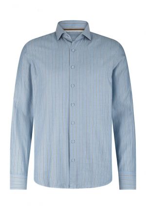Verticale camel streep Kent 5688 grijsblauw