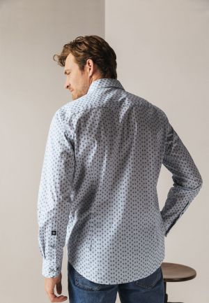 Subtiele print 5611 grijsblauw