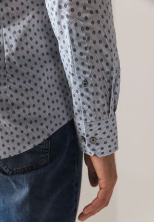 Subtiele print 5611 grijsblauw