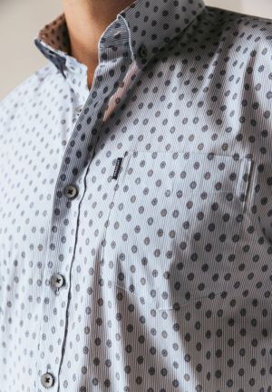 Subtiele print 5611 grijsblauw