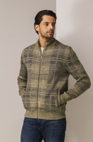 Geruite vest met steekzakken 8814 bruin kit