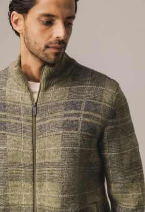 Geruite vest met steekzakken 8814 bruin kit