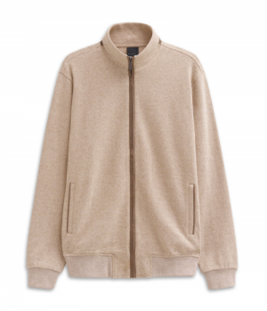 Cardigan met contrastritsen 040 beige