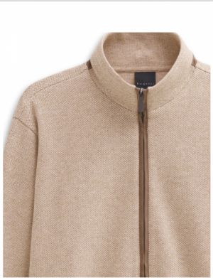 Cardigan met contrastritsen 040 beige