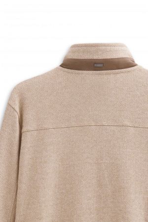 Cardigan met contrastritsen 040 beige