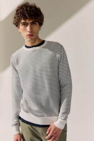 Fine stripe crewneck 147 cotton