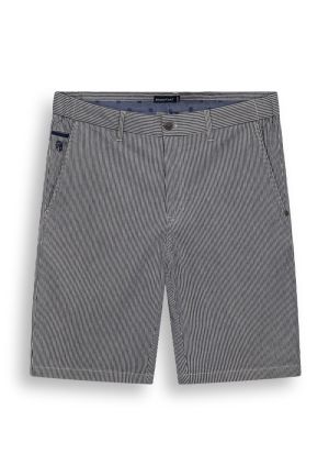 Seersucker 5811 marine wit