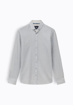Streepjeshemd double face BD 5311 middenblau